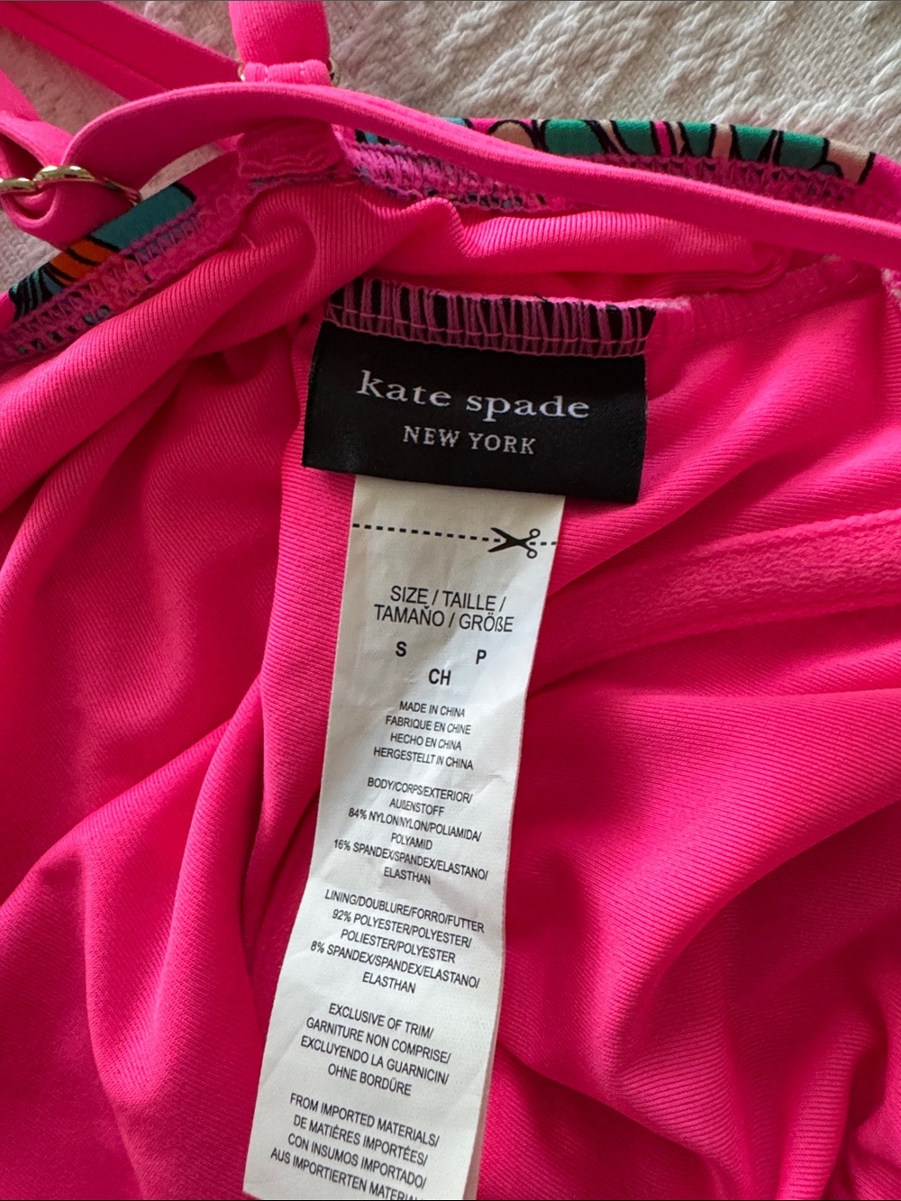 kate spade Pink Floral Print One-Piece Swimsuit - Picture 2 of 4